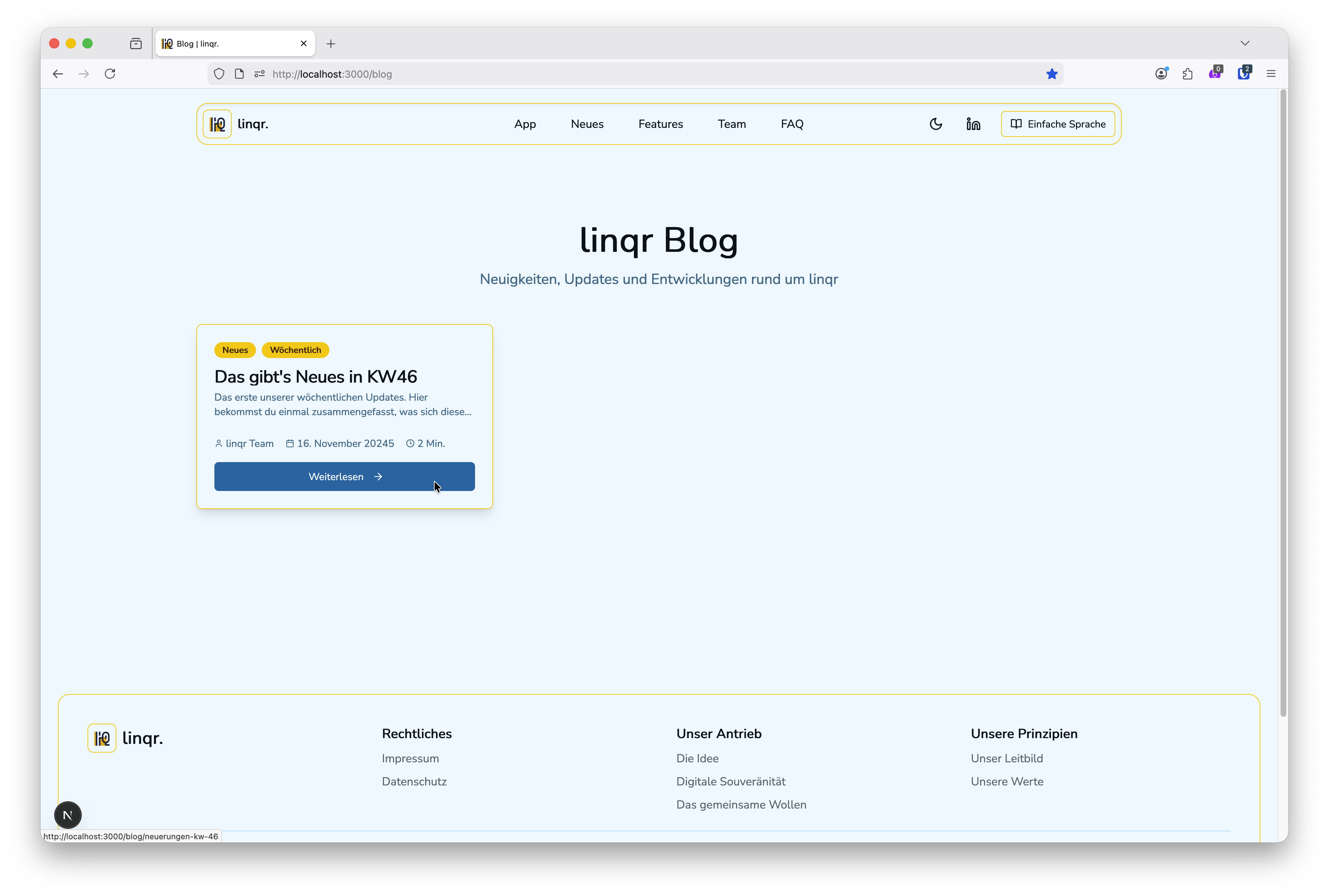 Der neue Blog in linqr.